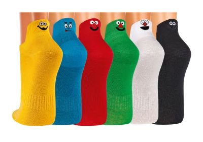 3er Pack, Unisex Sneakers Socken "Fersen-Stick-Smiley"