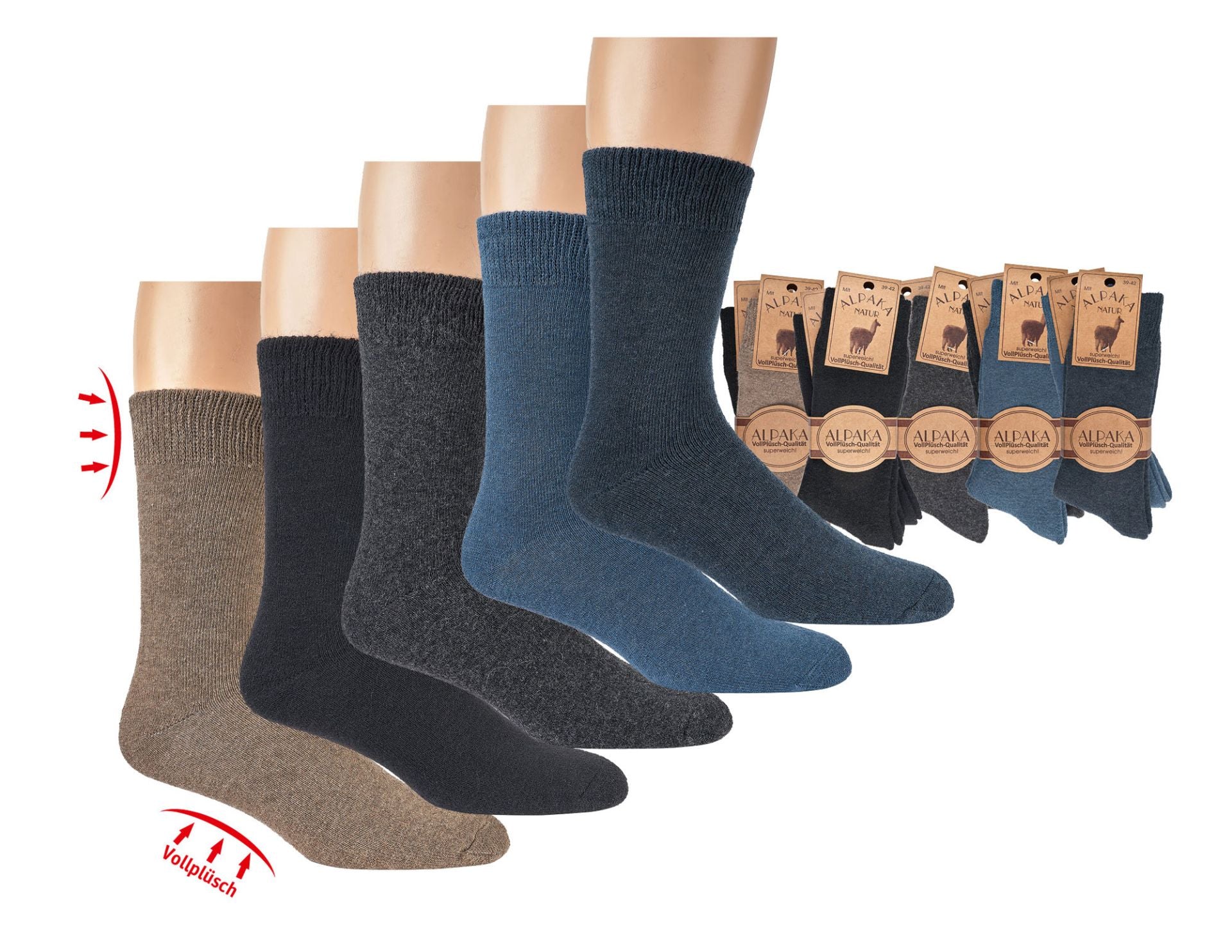 Vollplüsch Wollsocken mit Alpaka