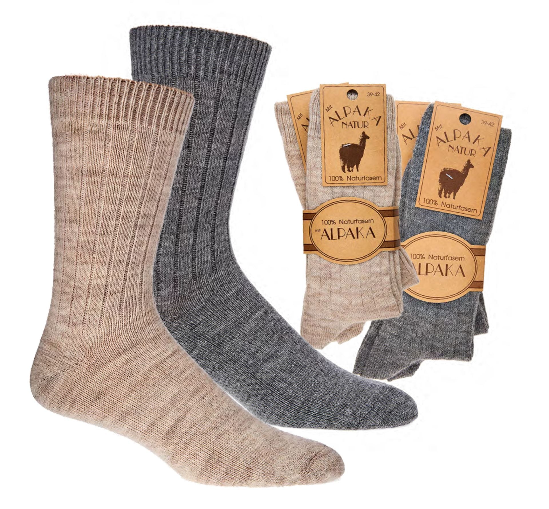 Feine Wollsocken mit Alpaka, mind. 95% Naturfasern, Unisex