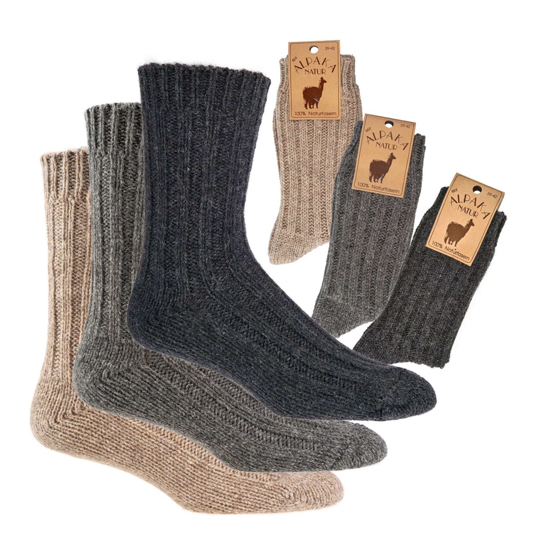 Wollsocken mit Alpaka aus mindestens 95% Wolle