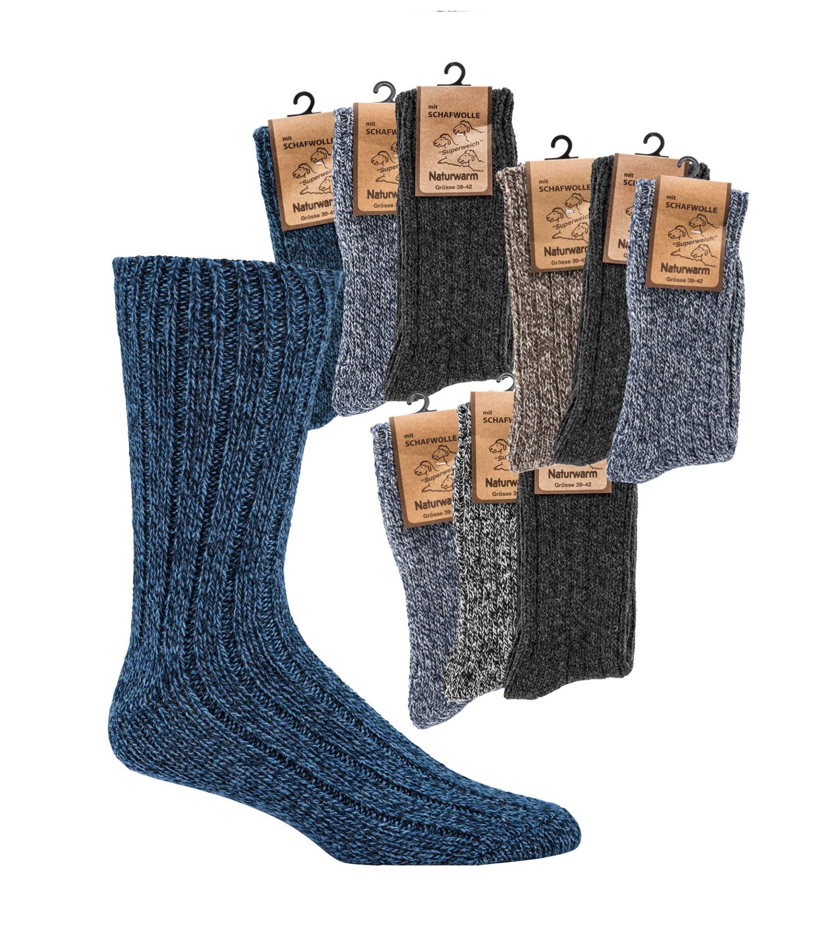 Norweger-Socken mit Schafwolle