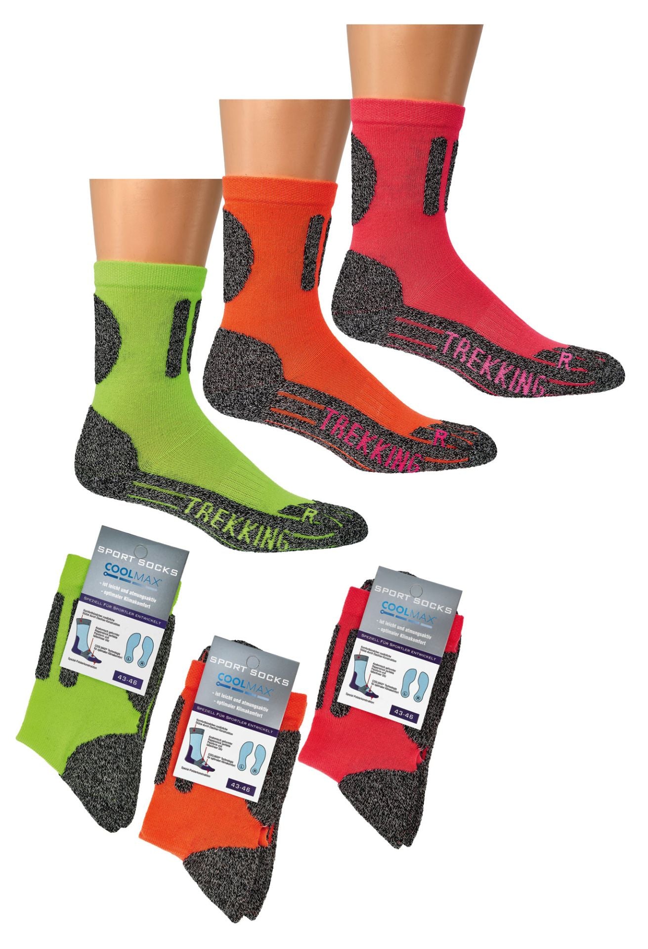 COOLMAX® Sport- und Bike-Socks, Neon