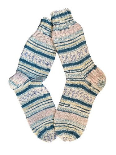 Handgestrickte Socken, Gr. 41/42, 6-fach