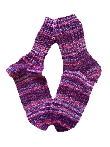 Handgestrickte Socken, Gr. 45/46, 6-fach