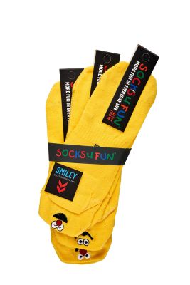 3er Pack, Unisex Sneakers Socken "Fersen-Stick-Smiley"