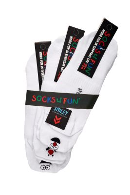 3er Pack, Unisex Sneakers Socken "Fersen-Stick-Smiley"