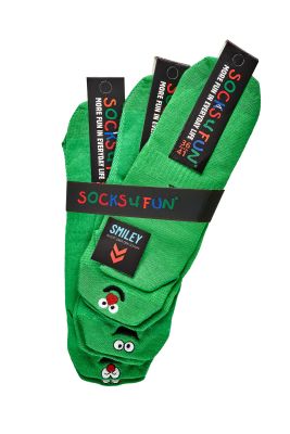 3er Pack, Unisex Sneakers Socken "Fersen-Stick-Smiley"
