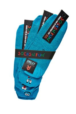 3er Pack, Unisex Sneakers Socken "Fersen-Stick-Smiley"