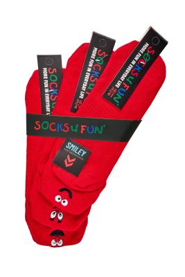 3er Pack, Unisex Sneakers Socken "Fersen-Stick-Smiley"